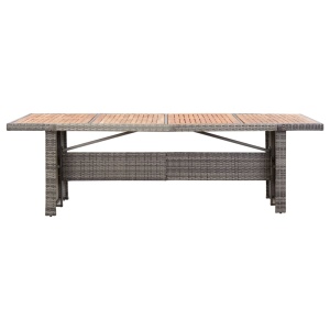 Set mobilier de exterior cu perne, 9 piese, gri, poliratan - Img 8
