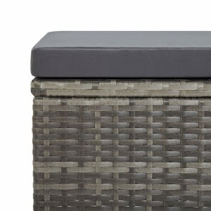 Set mobilier de exterior cu perne, 9 piese, gri, poliratan - Img 12