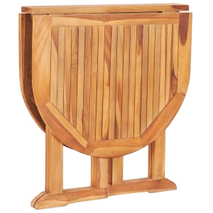 Set mobilier de exterior pliabil, 5 piese, lemn masiv de tec - Img 5