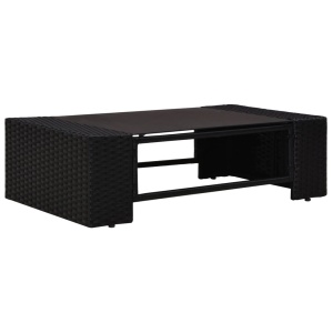 Set mobilier de grădină, 2 piese, negru, poliratan - Img 6
