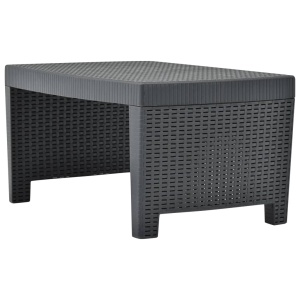 Set mobilier de grădină, 3 piese, antracit, plastic - Img 5