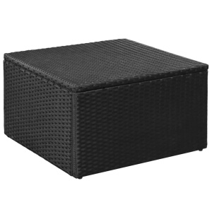 Set mobilier de grădină, 3 piese, negru &amp; gri, poliratan - Img 7