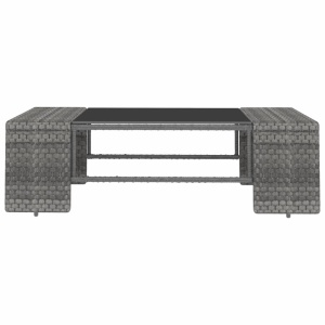 Set mobilier de grădină, 4 piese, gri, poliratan - Img 3