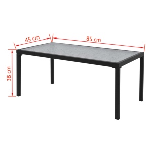 Set mobilier de grădină, 4 piese, negru, textilenă - Img 7