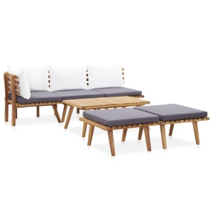 Set mobilier de grădină, 6 piese, lemn masiv de acacia - Img 2