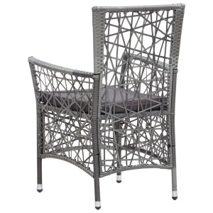 Set mobilier de grădină, 9 piese, gri, poliratan - Img 7