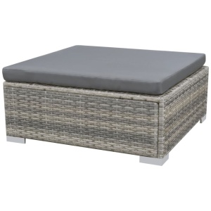 Set mobilier de grădină cu perne, 10 piese, gri, poliratan - Img 7