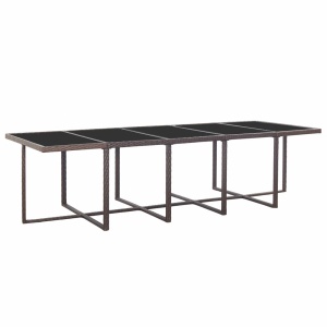 Set mobilier de grădină cu perne, 15 piese, maro, poliratan - Img 8