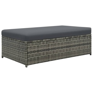 Set mobilier de grădină cu perne, 2 piese, gri, poliratan - Img 7