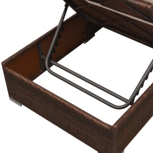 Set mobilier de grădină cu perne, 3 piese, maro, poliratan - Img 8