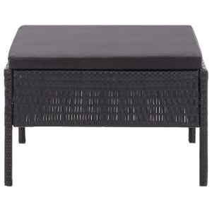 Set mobilier de grădină cu perne, 3 piese, negru, poliratan - Img 11