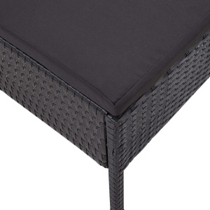 Set mobilier de grădină cu perne, 3 piese, negru, poliratan - Img 11