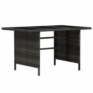 Set mobilier de grădină cu perne, 4 piese, gri, poliratan - Img 4