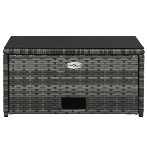Set mobilier de grădină cu perne, 4 piese, gri, poliratan - Img 7