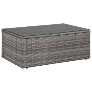 Set mobilier de grădină cu perne, 4 piese, gri, poliratan - Img 8