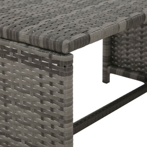 Set mobilier de grădină cu perne, 4 piese, gri, poliratan - Img 8
