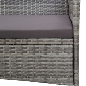 Set mobilier de grădină cu perne, 4 piese, gri, poliratan - Img 10