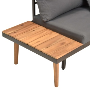 Set mobilier de grădină cu perne, 4 piese, lemn masiv de acacia - Img 7