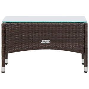 Set mobilier de grădină cu perne, 4 piese, maro, poliratan - Img 3