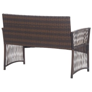 Set mobilier de grădină cu perne, 4 piese, maro, poliratan - Img 10