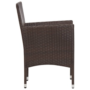 Set mobilier de grădină cu perne, 4 piese, maro, poliratan - Img 12