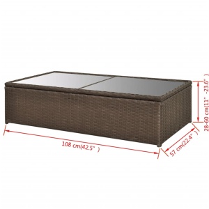 Set mobilier de grădină cu perne, 4 piese, maro, poliratan - Img 10