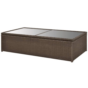Set mobilier de grădină cu perne, 4 piese, maro, poliratan - Img 12