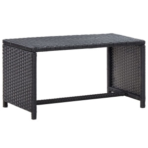 Set mobilier de grădină cu perne, 4 piese, negru, poliratan - Img 4