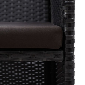 Set mobilier de grădină cu perne, 4 piese, negru, poliratan - Img 10