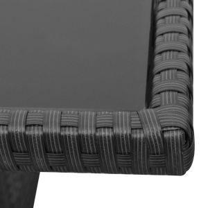 Set mobilier de grădină cu perne, 4 piese, negru, poliratan - Img 12
