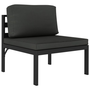 Set mobilier de grădină cu perne, 5 piese, antracit, aluminiu - Img 4