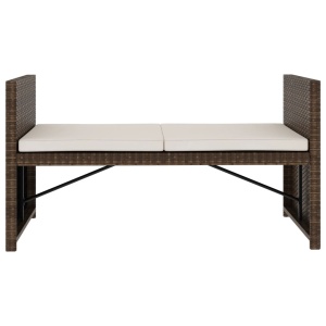 Set mobilier de grădină cu perne, 5 piese, maro, poliratan - Img 5