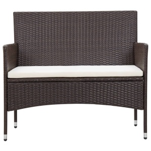 Set mobilier de grădină cu perne, 5 piese, maro, poliratan - Img 5