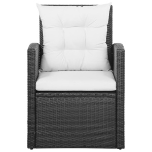 Set mobilier de grădină cu perne, 5 piese, negru, poliratan - Img 8