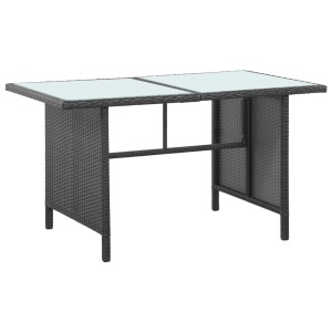 Set mobilier de grădină cu perne, 5 piese, negru, poliratan - Img 9