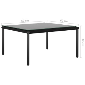 Set mobilier de grădină cu perne, 5 piese, negru, PVC - Img 10