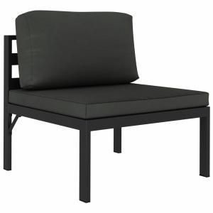 Set mobilier de grădină cu perne, 6 piese, antracit, aluminiu - Img 4