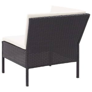 Set mobilier de grădină cu perne, 6 piese, negru, poliratan - Img 7