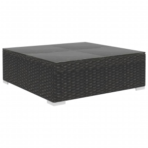 Set mobilier de grădină cu perne, 6 piese, negru, poliratan - Img 5