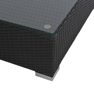 Set mobilier de grădină cu perne, 6 piese, negru, poliratan - Img 7