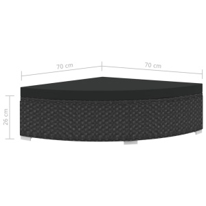 Set mobilier de grădină cu perne, 6 piese, negru, poliratan - Img 10