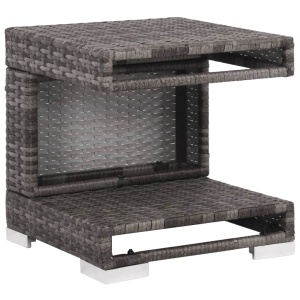 Set mobilier de grădină cu perne, 7 piese, gri, poliratan - Img 7
