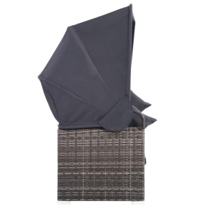 Set mobilier de grădină cu perne, 7 piese, gri, poliratan - Img 8