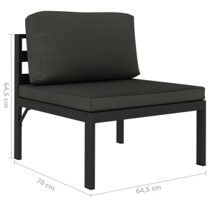 Set mobilier de grădină cu perne, 8 piese, antracit, aluminiu - Img 5