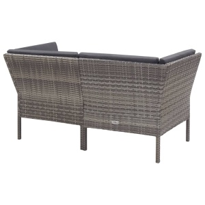 Set mobilier de grădină cu perne, 8 piese, gri, poliratan - Img 5