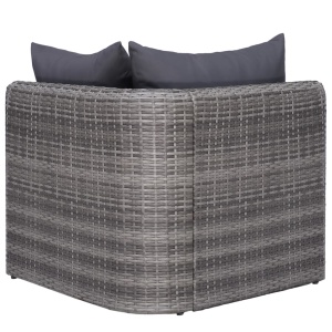 Set mobilier de grădină cu perne, 8 piese, gri, poliratan - Img 8