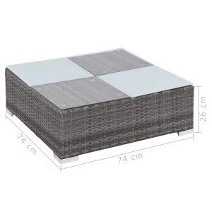 Set mobilier de grădină cu perne, 8 piese, gri, poliratan - Img 10