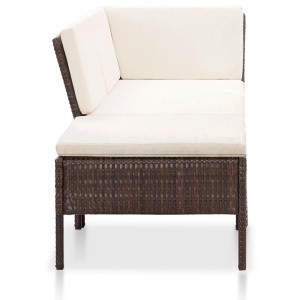 Set mobilier de grădină cu perne, 8 piese, maro, poliratan - Img 4
