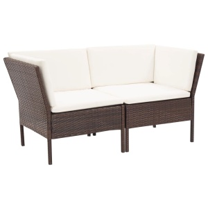 Set mobilier de grădină cu perne, 8 piese, maro, poliratan - Img 6