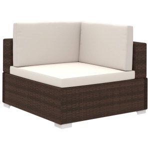 Set mobilier de grădină cu perne, 8 piese, maro, poliratan - Img 3
